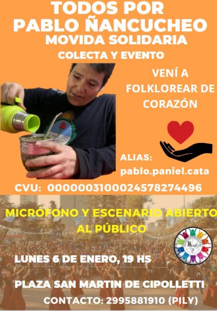 Movida Solidaria en Cipolletti, "Todos por Pablo Ñancucheo" 